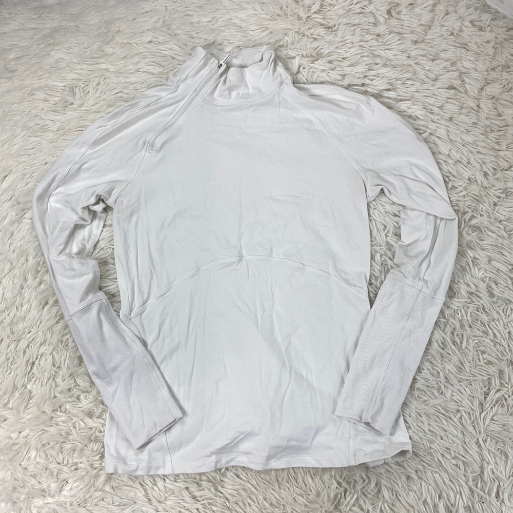 Lululemon Brisk Running 1/2 Zip White